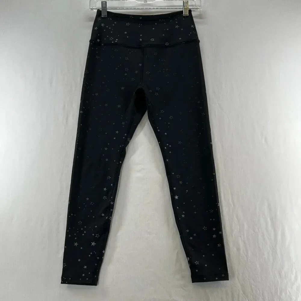 Beyond Yoga Tossed Star High Waist Crop Leggings Size S Iridescent Sparkle Black - Picture 2 of 12